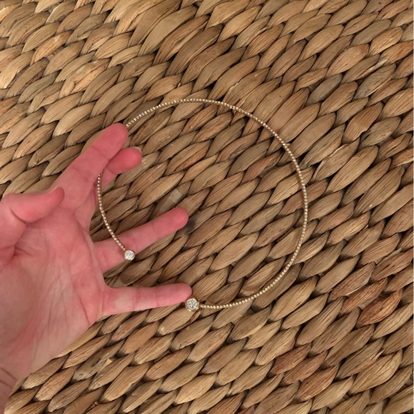 NWOT Gold and Diamond Stretchy Choker Necklace Costume Jewelry - Picture 4 of 5